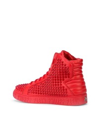 Baskets montantes à clous rouges Philipp Plein