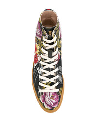 Baskets montantes à fleurs multicolores Gucci