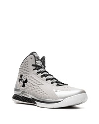 Baskets montantes argentées Under Armour