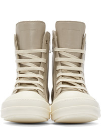 Baskets montantes beiges Rick Owens