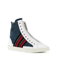 Baskets montantes blanc et rouge et bleu marine DSQUARED2