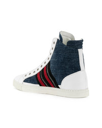 Baskets montantes blanc et rouge et bleu marine DSQUARED2