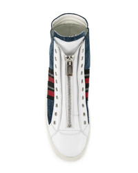 Baskets montantes blanc et rouge et bleu marine DSQUARED2