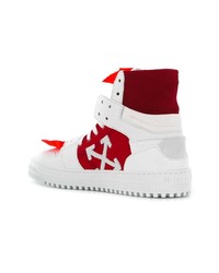 Baskets montantes blanc et rouge Off-White