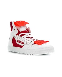 Baskets montantes blanc et rouge Off-White