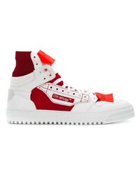 Baskets montantes blanc et rouge Off-White