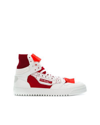 Baskets montantes blanc et rouge Off-White