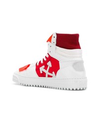 Baskets montantes blanc et rouge Off-White