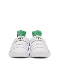 Baskets montantes blanc et vert Adidas Originals By Alexander Wang