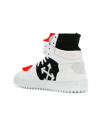 Baskets montantes blanches et noires Off-White