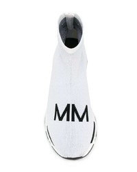 Baskets montantes blanches et noires MM6 MAISON MARGIELA