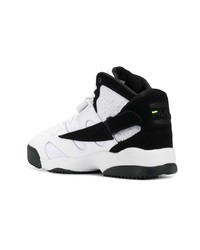 Baskets montantes blanches et noires Fila