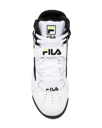 Baskets montantes blanches et noires Fila