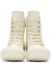 Baskets montantes blanches Rick Owens