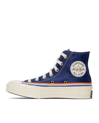 Baskets montantes bleu marine et blanc Converse