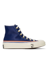 Baskets montantes bleu marine et blanc Converse