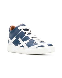 Baskets montantes bleu marine et blanc Ermenegildo Zegna XXX