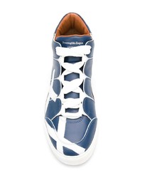 Baskets montantes bleu marine et blanc Ermenegildo Zegna XXX