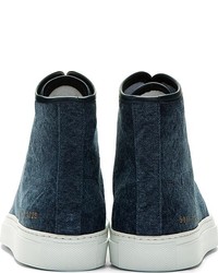 Baskets montantes bleu marine Common Projects