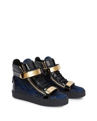 Baskets montantes bleu marine Giuseppe Zanotti