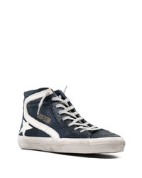 Baskets montantes bleu marine Golden Goose