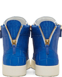 Baskets montantes bleues Giuseppe Zanotti