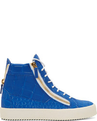 Baskets montantes bleues Giuseppe Zanotti