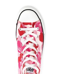 Baskets montantes camouflage fuchsia A Bathing Ape