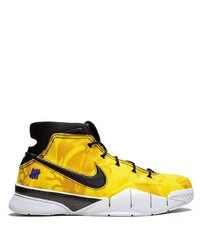 Baskets montantes camouflage jaunes Nike
