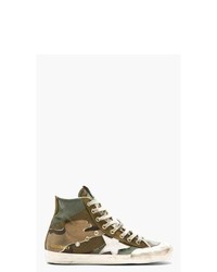 Baskets montantes camouflage olive