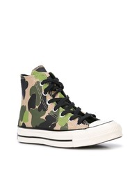 Baskets montantes camouflage olive Converse