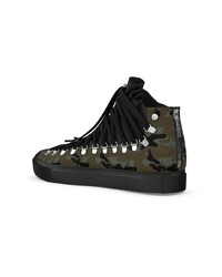 Baskets montantes camouflage olive Swear
