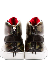 Baskets montantes camouflage vert foncé Dolce & Gabbana