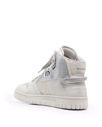 Baskets montantes en cuir argentées Acne Studios