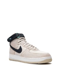 Baskets montantes en cuir beiges Nike