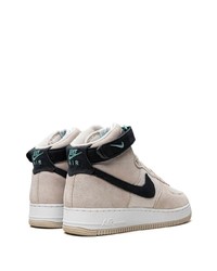 Baskets montantes en cuir beiges Nike