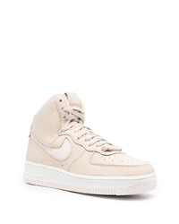 Baskets montantes en cuir beiges Nike