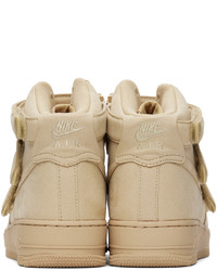 Baskets montantes en cuir beiges Nike