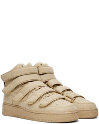 Baskets montantes en cuir beiges Nike