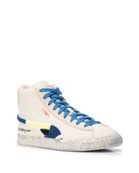 Baskets montantes en cuir beiges Puma