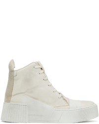 Baskets montantes en cuir beiges Boris Bidjan Saberi