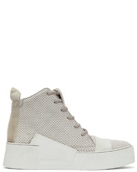 Baskets montantes en cuir beiges Boris Bidjan Saberi