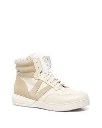 Baskets montantes en cuir beiges VISVIM