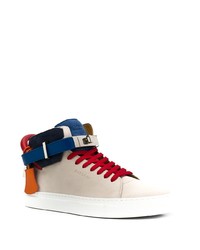 Baskets montantes en cuir beiges Buscemi