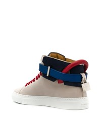 Baskets montantes en cuir beiges Buscemi