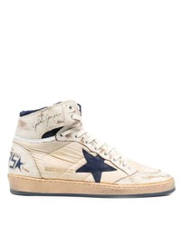 Baskets montantes en cuir beiges Golden Goose