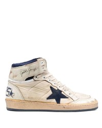 Baskets montantes en cuir beiges Golden Goose