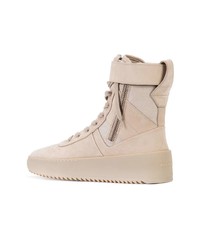 Baskets montantes en cuir beiges Fear Of God