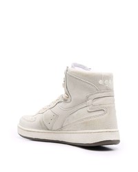 Baskets montantes en cuir beiges Diadora