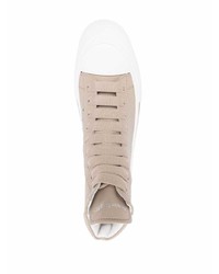 Baskets montantes en cuir beiges Alexander McQueen